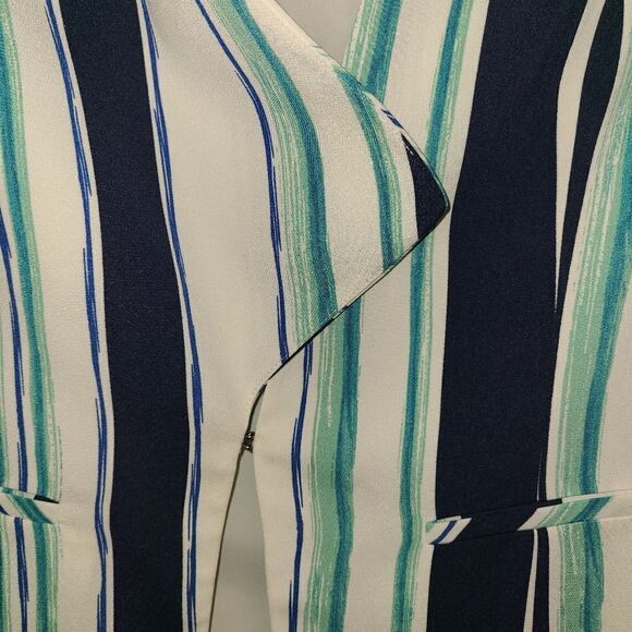 Halogen A- Symmetrical Striped Blazer - Picture 6 of 10